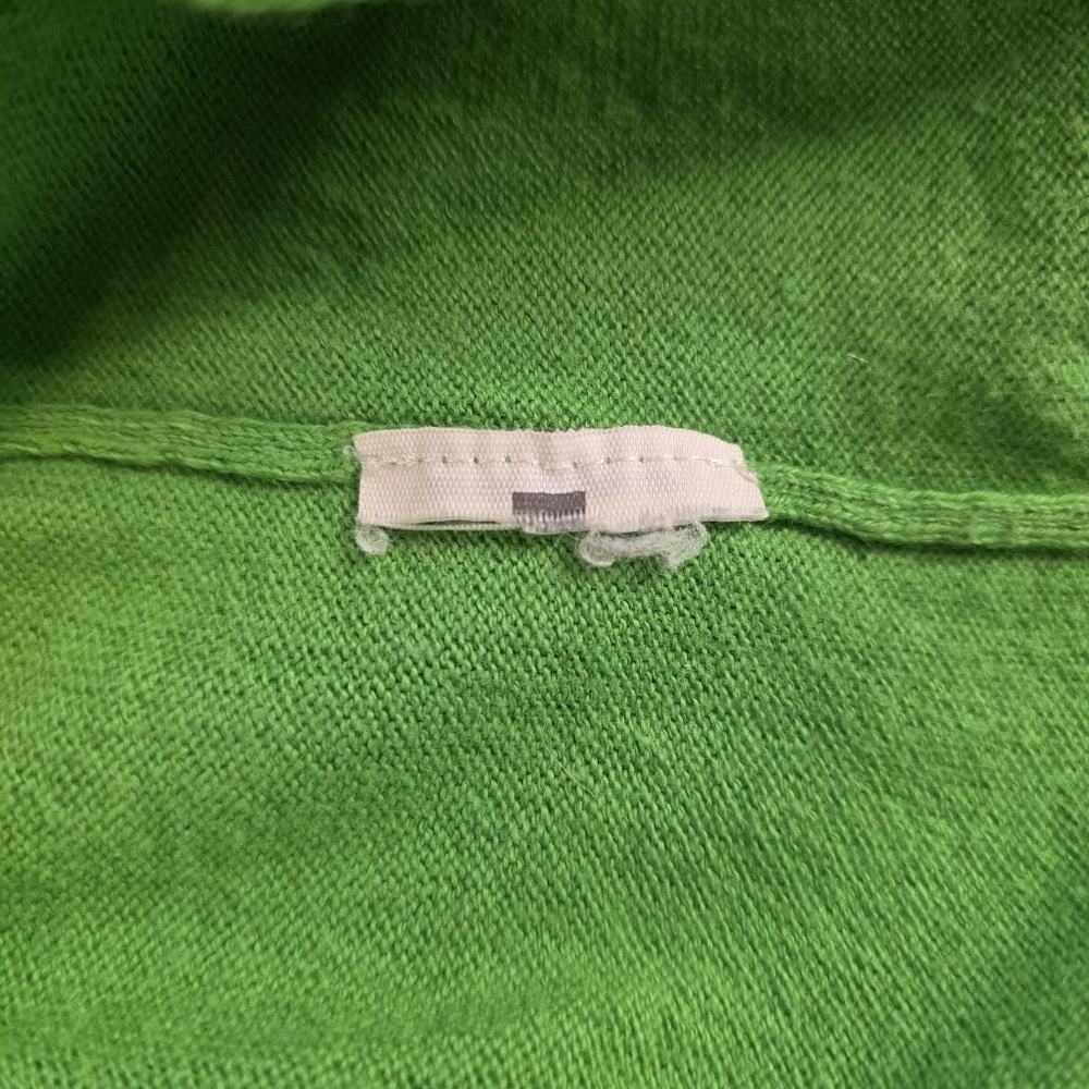 Abercrombie & Fitch Green Crewneck Crop Sweater Pocket Logo 3/4 Sleeves Size M - Picture 6 of 6